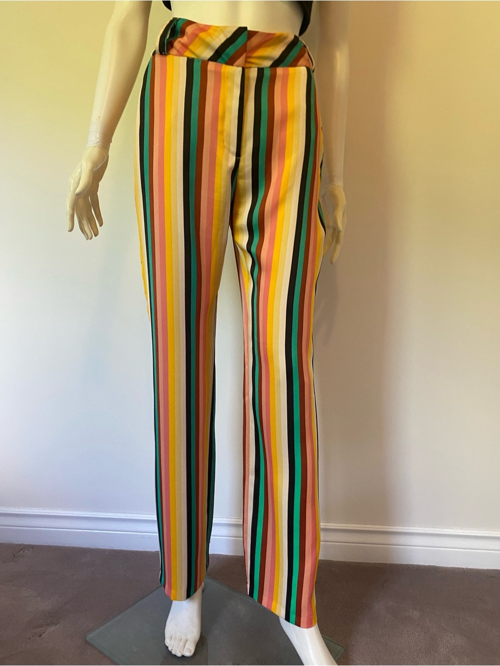 Topshop Multicolor Vertical Stripe Straight Leg Pants
